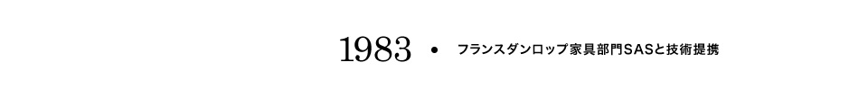 【1983】フランスダンロッップ家具部門SASと技術提携